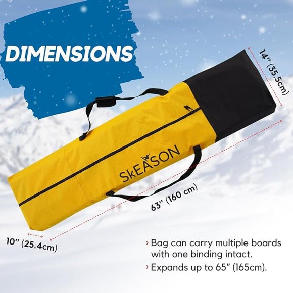 Travel snowboard bag - water resistant snowboard backpack - Picture 5 of 8